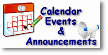 calendar events and announcements